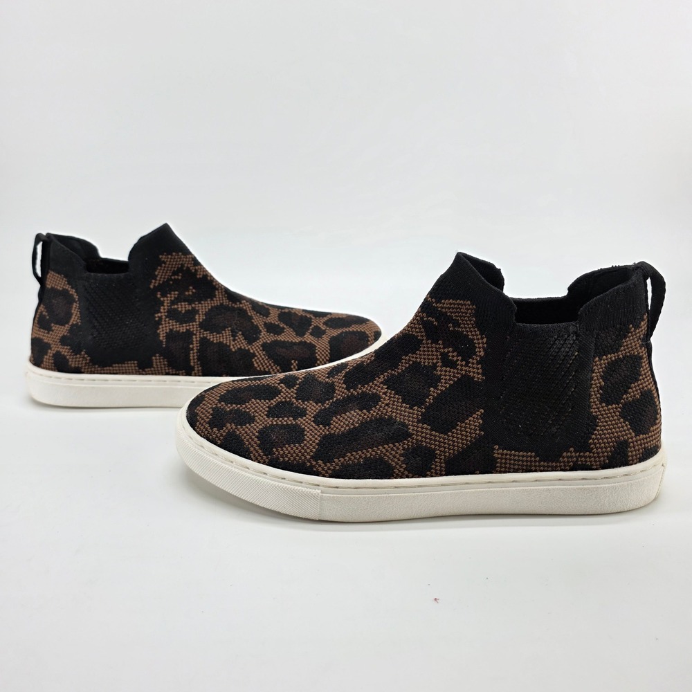 Kelly & Katie EDDAH Leopard Knit Slip On Sneakers Leopard Animal Print Hi Tops 7